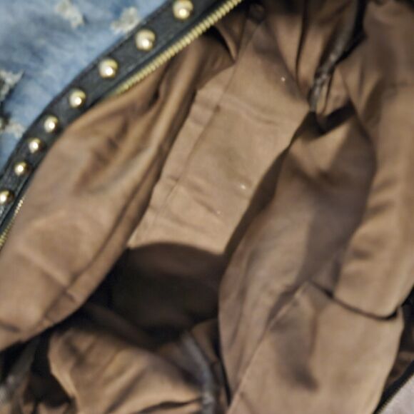 Unique Stunning Backpack. Distressed Soft Denim. Patches. Embroidery Bling Euc - Picture 12 of 13